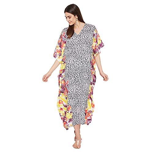 Image of Oussum Women Kaftan Plus Size Polyester Summer Lightweight Caftan Swimsuit Cover Ups Maxi African Mumu Lounge House Dress