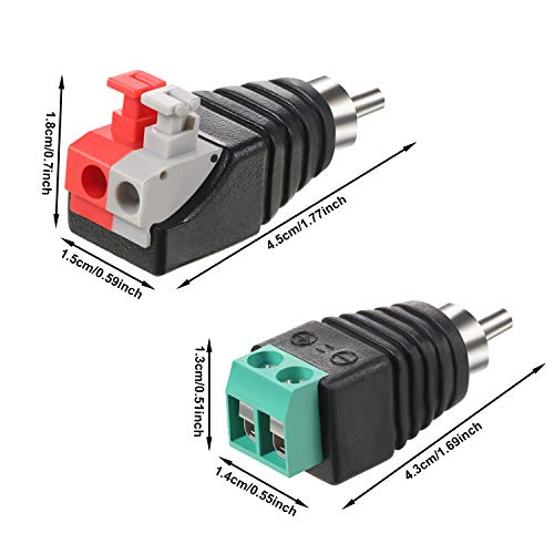image for Weewooday 20 Pieces Screw Terminal Adapter Compatible with RCA to AV S