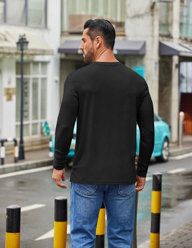 COOFANDY Men's Crew Neck T-Shirt Long Sleeve Casual Pullover Tees Soft Stretch Basic Tee Shirts3