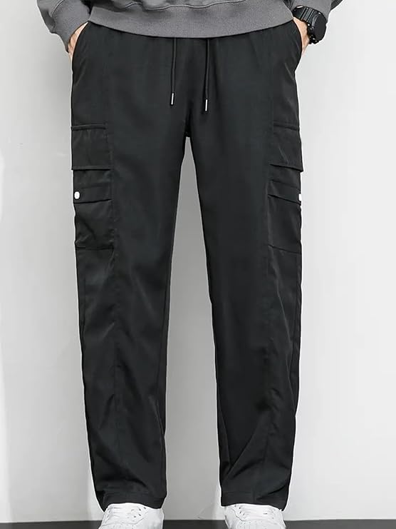 Image of Men Cargo Pants 100% Cotton | Relaxed Fit Utility Cargos for Men with 6 Pockets | Breathable Durable Fabric | Casual Streetwear Travel & Outdoor Pants
