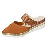 Generisch plateau sandaletten damen - espadrilles für damen keilabsatz sandalen mesh Sommerschuhe Plattform pantoletten Spitze Schlupfschuhe slip on slippers Rutschfest Slides Stöckelschuhe