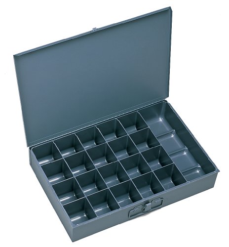 Durham 109-95-IND Gray Cold Rolled Steel Individual Large Scoop Box, 18" Width x 3" Height x 12" Depth, 21 Compartment #1