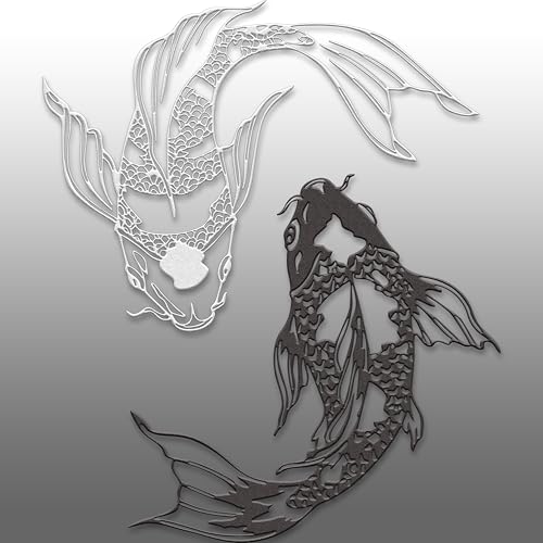 Xedatric Black & White Koi Fish Metal Wall Art,Yin Yang Koi Decor with Japanese Inspired Design,Rust Resistant Koi Fish Wall Art for Zen Spaces