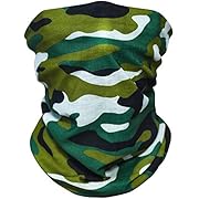 Bandana Cloth Face Mask Washable Face Covering Neck Gaiter Dust Mask (Camo Green)