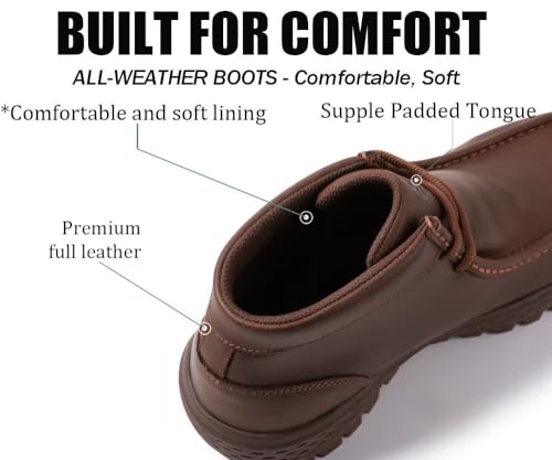 SUREWAY Men's Chukka Boots,Lightweight Durability Leather Moc Toe Work Boots，Fashion Hiking,Driving Shoes,Chelsea Boots for All-Weather Comfort (Office,Casual,Dress)4