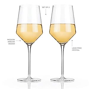 Viskirayeangledcrystalchardonnaywineglassessetof2noleadpremiumcrystalclearglassmodernstemmedflatbottomwhitewinegiftset13oz Urban Country Home Decor Viski raye angled crystal chardonnay wine glasses set of 2 no lead premium crystal clear glass modern stemmed flat bottom white wine gift set 13oz urban country home decor