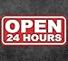 2Pack Open 24 Hours Sticker Decal Self Adhesive Sticker Business Window Store Label Vinyl Weatherproof