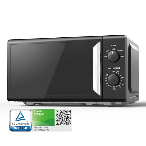 COMFEE' 19L 700W Black and Mirror Mini Microwave Oven, Compact Design, InverTech and Quick Defrost...