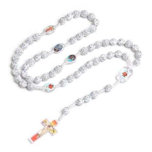 Cadeaux de première communion catholique avec chapelet traditionnel