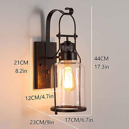 Applique Réglable en Métal Rétro et Verre Cage Orientable Éclairage Industriel E27