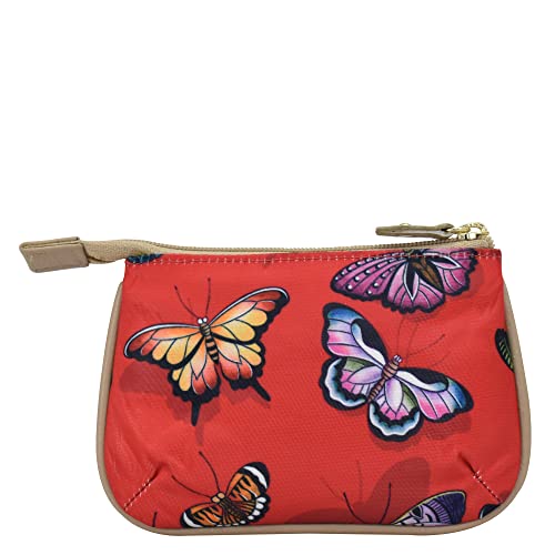 Image of Anuschka Zip Travel Pouch - Wanderlust Collection - Nylon Fabric with Genuine Leather Trim and Artwork Print