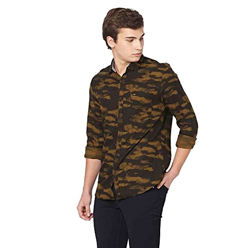 Image of Spykar Men's Printed Slim Fit Shirt