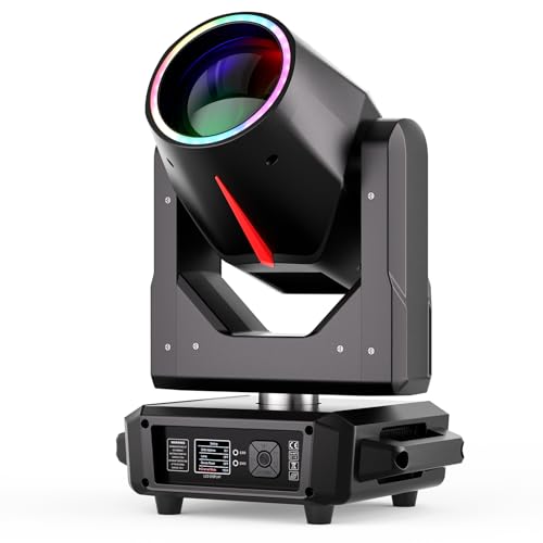 Image of 295W Moving Head Light with Color Ring 15 Colors 14 Gobos 18+8 Facet Prisms /Wash /Beam /Frost /Rainbow Stage Effect 4 Angle 16 /22CH DMX512 Sound Activated for Concert Theater Club Christmas