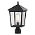 zeyu Outdoor Post Light, 16 Inch Exterior Pole Light Pillar Lantern with Clear Glass Shade and Black Finish, 20076P