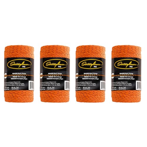 35796 Bonded Mason’s Line Replacement Rolls – 1 Lb. #27 Construcción Rollo de reemplazo trenzado negro/naranja 640'. (4 Pack) miniatura 1