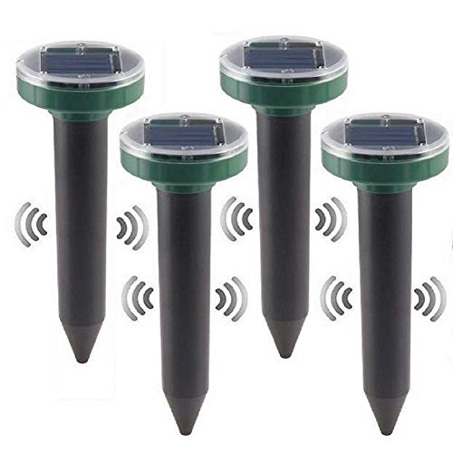 DEENAI Snake Repeller Ultrasonic Solar,Snake Away Repellent for Outdoors,Solar Mole Repellent for Outdoors,Snake Repellant for Yard Pet Safe,Snake Repellent for Home 4Pcs