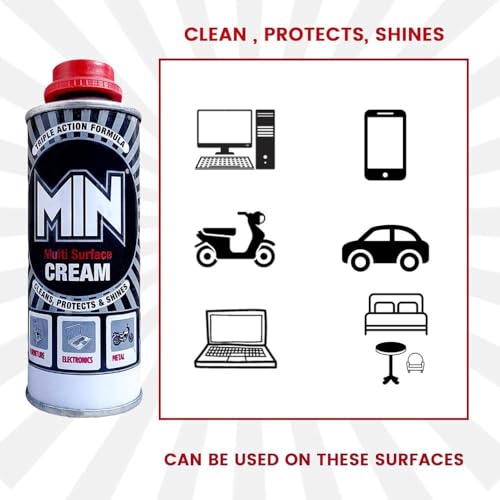 Image of Min Multi Surface Cream 100g (Pack of 3) | All-Purpose Cleaning Polish for Metal, Tiles, Appliances & Kitchen