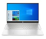 HP Pavilion 15-eh1254ng (15,6 Zoll / FHD) Laptop (AMD Ryzen 5 5500U, 8GB DDR4 RAM, 512GB SSD, AMD Radeon Grafik, Windows 10) silber, mit Fingerabdrucksensor