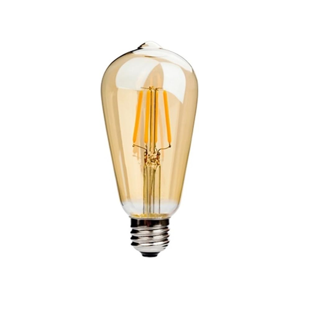 YSJX lighting, Paquete de 10 bombillas de filamento LED AC220V E27 ST64 4W/6W bombilla LED Edison lámparas de iluminación decorativas con forma de vidrio dorado ámbar Bombillas para el hogar(ST64G 4W)