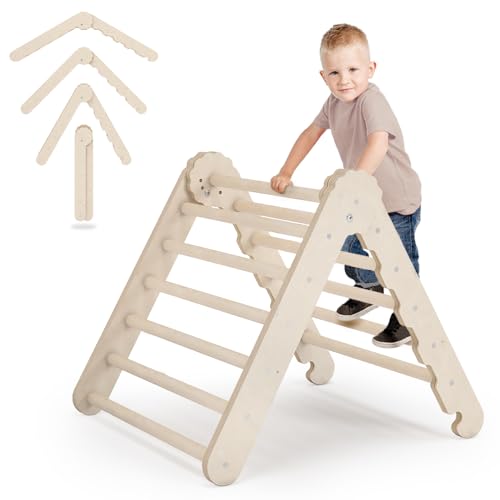 MAMOI® Klettergerüst Indoor, Kletterdreieck aus Holz, Baby Kinder...