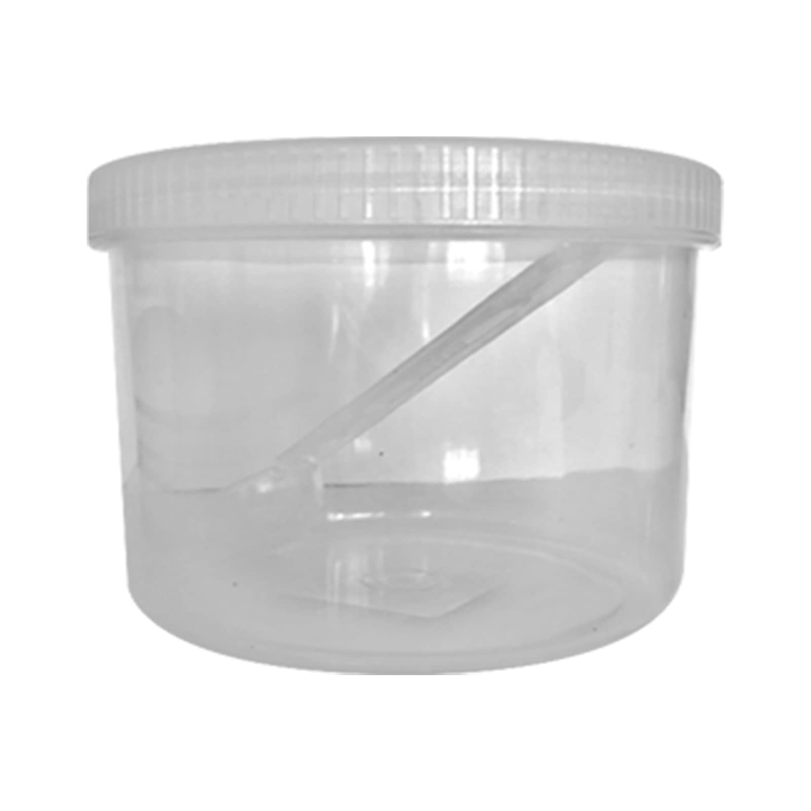 Cennet Transparent Plastic Storage Jar With Spoon - Airtight Screw Top Lids Clear Canister Pots For Food, Herb, Spices, Sweets, Kitchen Organize Bpa Free (1000Ml Pack Of 3)