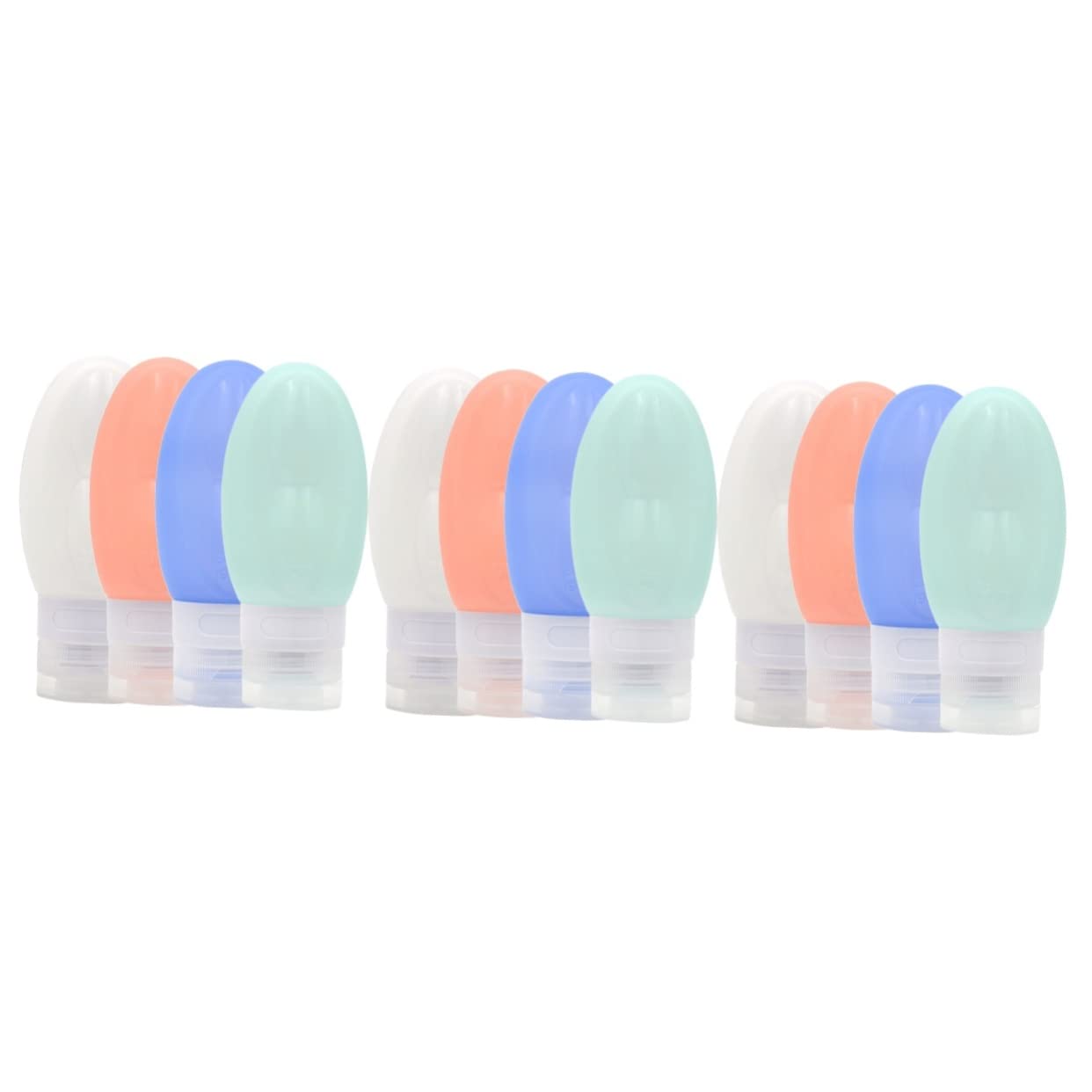 Housoutil 12 Pièces Bouteille De Gel De Silice Contenants De Toilette Format Voyage Contenants De Maquillage Distributeur De Voyage Mini-lotion Étanches Produit Vaisselle