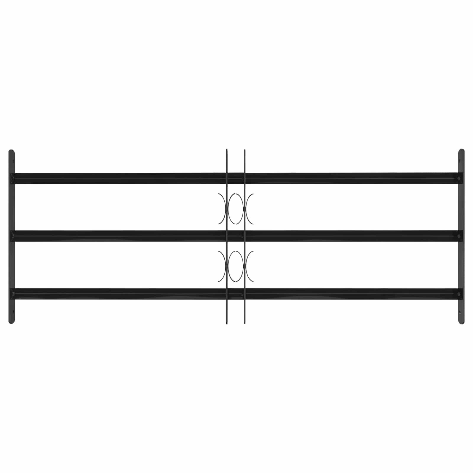 Grille de Fenêtre, Grille Défense de Protection Barre de Sécurité 116x45 cm Acier enduit de poudre Noir