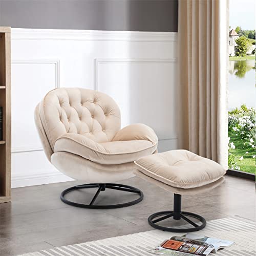 Sillón reclinable tapizado terciopelo beige moderno miniatura 4