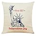 GSDFSD Fundas De Cojín EE.UU. Estatua Mapa Festival 40X40Cm Suave Acogedor Contemporáneo Funda De Almohada para Sofá, Cama, Silla, Coche