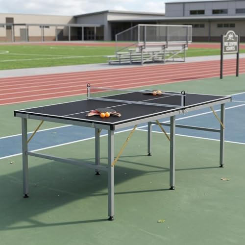 Garvee Portable Ping Pong Table,6X3 ft Professional Indoor/Outdoor Table Tennis Tables Game with Net for Adults/Teens,2 Tennis Paddles and 3 Balls- Quick Assembly