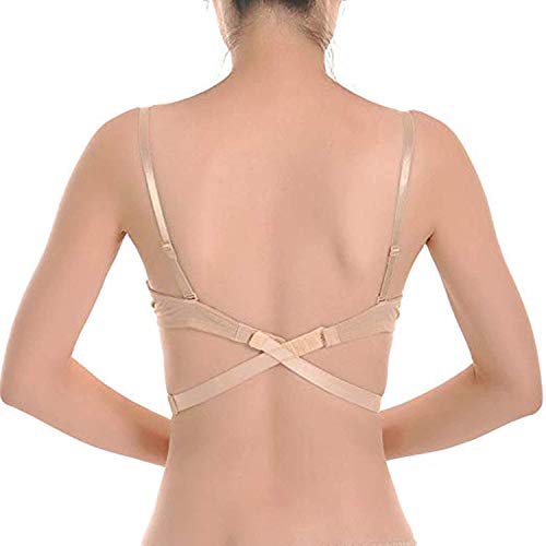 PLUMBURY Women's Adjustable Low Back Bra Strap Convertor/Extender 1& 2 Hook (Pack Of 3) Black,White,Beige - Image 2