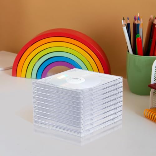 Estuche para guardar CD y DVD de acrílico transparente resistente con capacidad para 2 discos 4
