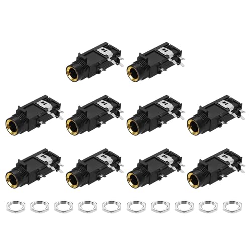 MECCANIXITY 20 piezas conector de audio estéreo 1/4" miniatura 1
