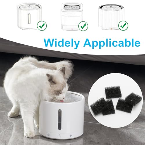30 Stück Haustierbrunnenfilter, Katzenbrunnenfilterersatz Ersetzte Schaumstofffilter für Katze Hund Wasser Dispenser Filter 35x25x9mm schwarz