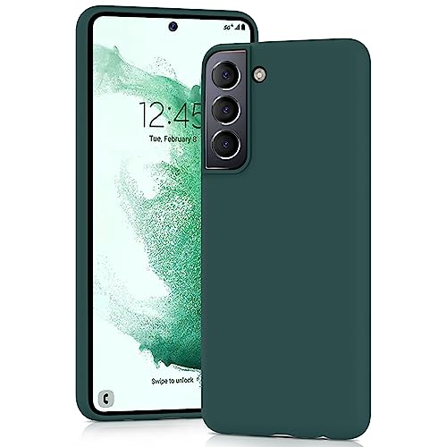 YATWIN Cover per Samsung Galaxy S22, Custodia in Silicone Morbido con Tagli di Precisione per Fotocamera, Protezione 360° con Bordi Rialzati, ‌Verde‌