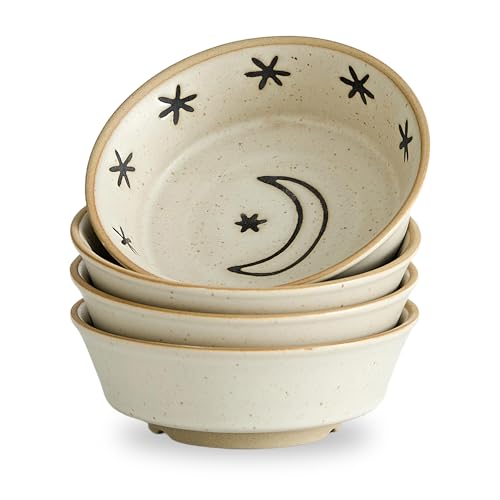 Swuut Stoneware Dipping Sauce Side Dishes Set of 4-3.7" Rustic