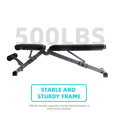 Znines Adjustable Weight Bench, Utility Workout Bench for Home Strength Training, Flat Incline Decline Exercise Workout Bench for Home Gym