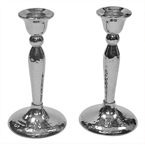 Majestic Giftware CS105NV Candlestick, 5.5-Inch, Hammered Nickel