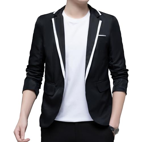 Mens Casual Slim Fit Suit Jacket 1 Button Daily Blazer Business Sport Coat Tops