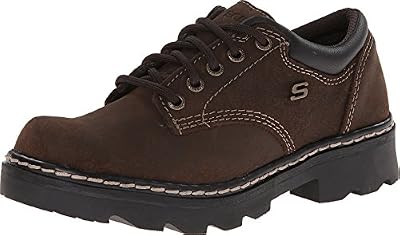 Skechers Women's Parties - Mate Oxford, Chocolate Suede Leather, 8.5