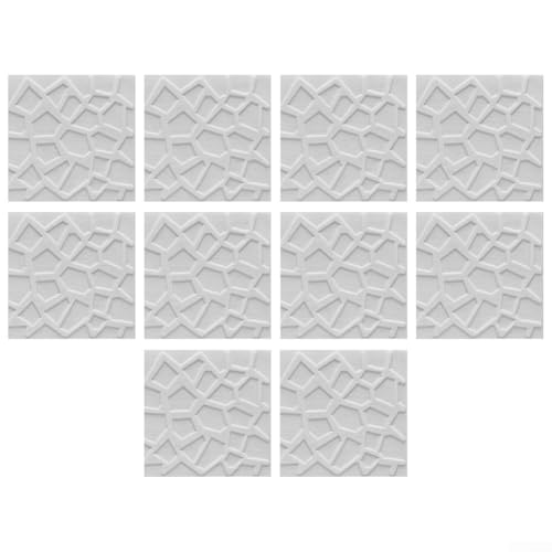 10 pannelli da parete 3D, 35 x 35 cm, adesivi da parete in mattoni di pietra, pannelli in schiuma morbida, carta da parati impermeabile per camera da letto, bagno, cucina (bianco)