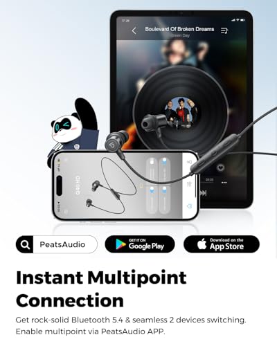 Image of SoundPEATS Q40 HD Sports Neckband Headphones with LDAC Hi-Res Audio & Bluetooth 6.0 Stable Connection, IP67 Waterproof Wireless Earbuds, 20H Playtime for Running Gym, Fast Charge, Dual Pairing