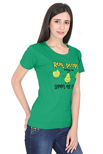 Image of FLEXIMAA Women's Cotton Printed Round Neck Half Sleeve T-Shirt