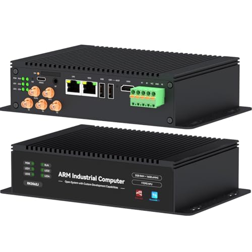 Pandapi EC300 Embedded Industrial ARM Mini PC con NodeRed NeuronEX FUXA, Linux RK3562J 4 Processore Cortex-A53 2G+16G, RJ45/RS485/USB2.0/Type-C/HDMI (WiFi+LAN)