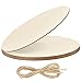 Produktbild 6 Stk Holzscheiben Groß, Runde Holzplatten 30cm Durchmesser & 3mm Dick, Natur Holz Kreise, Leere Holzplättchen mit Loch & Hanfseil zum Basteln für Dekoration Malerei Tür Schilder Aufhängen