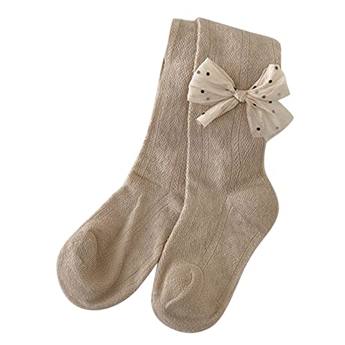 Baby Girls Cute Tights with Bow Toddler Cable Knit Leggings Thin Cotton Stockings Cotton Pantyhose for Infant
