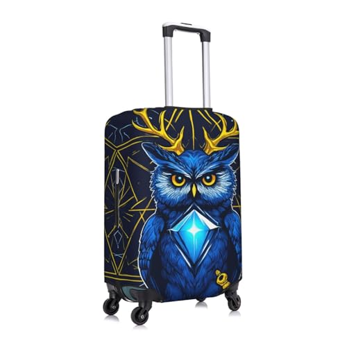 Travel Luggage Suitcase Protector Zipper Baggage Protector for 18-32 inch Suitcase, Anti-Scratch Luggage Case Protective Cover, Abstract Diamond Heart Deer Owl Art3