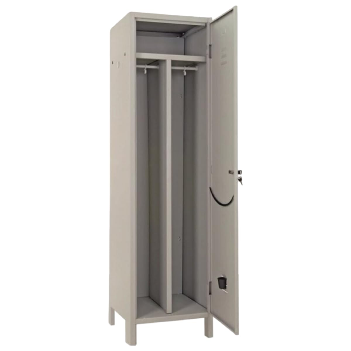 Sicignano Armadietto Spogliatoio Sporco/Pulito in Metallo Verniciato, Grigio, 50x50x180 cm