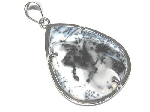 Pendentif opale dendrite en argent 925 fait main avec pierre fine naturelle