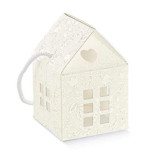 Boîte bonbonnière nichoir blanc 10x10x10 cm Art 17661